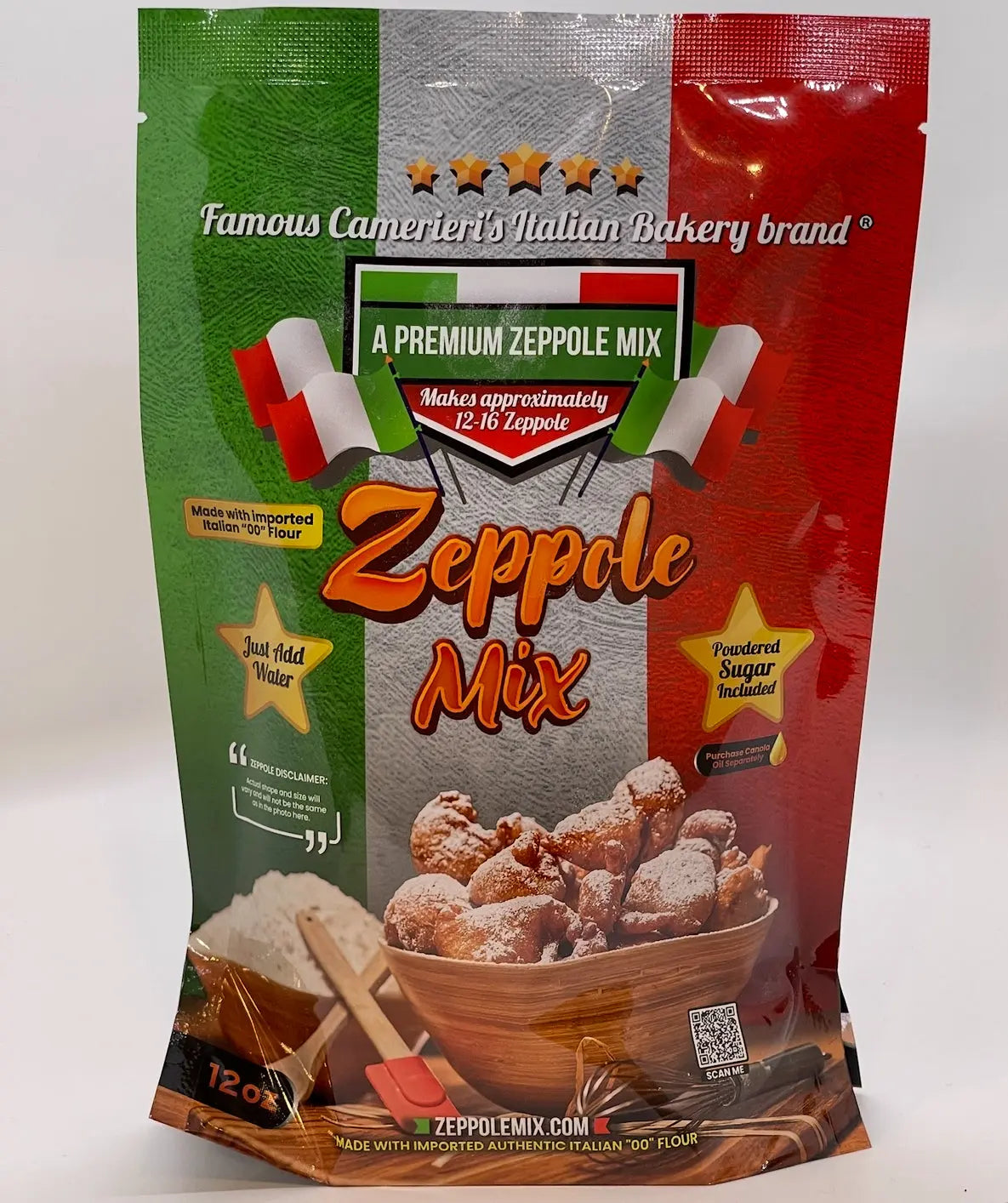 9.3LB ZEPPOLE MIX FESTIVAL SIZE MAKES 180-200 ZEPPOLA Camerieri's Zeppole Mix
